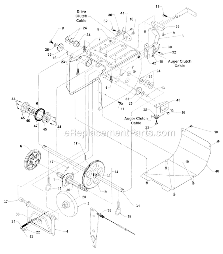 Page B Diagram and Parts List for 31AE663H401 1998 Yard Man Snow Blower